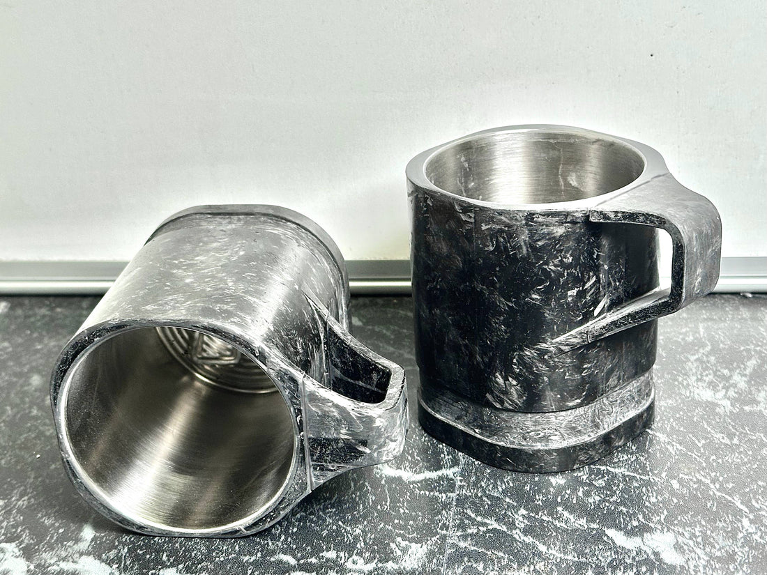 The First Two Carbon Fibre Mugs For Sale